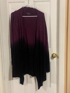 Barefoot Dreams Women's Purple and Black Cardigan
